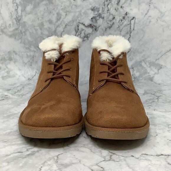Makalu Sz 10 Chestnut Kora Ankle Winter Snow Boots Faux Fur Lined Lace Up OS13-7 - Picture 2 of 7